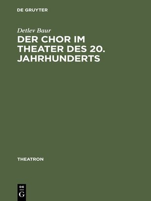 cover image of Der Chor im Theater des 20. Jahrhunderts